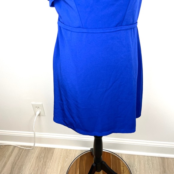 Mac Duggal One Shoulder Ruffle Mini Dress 55286 Royal Blue Size 8 New - Picture 5 of 14
